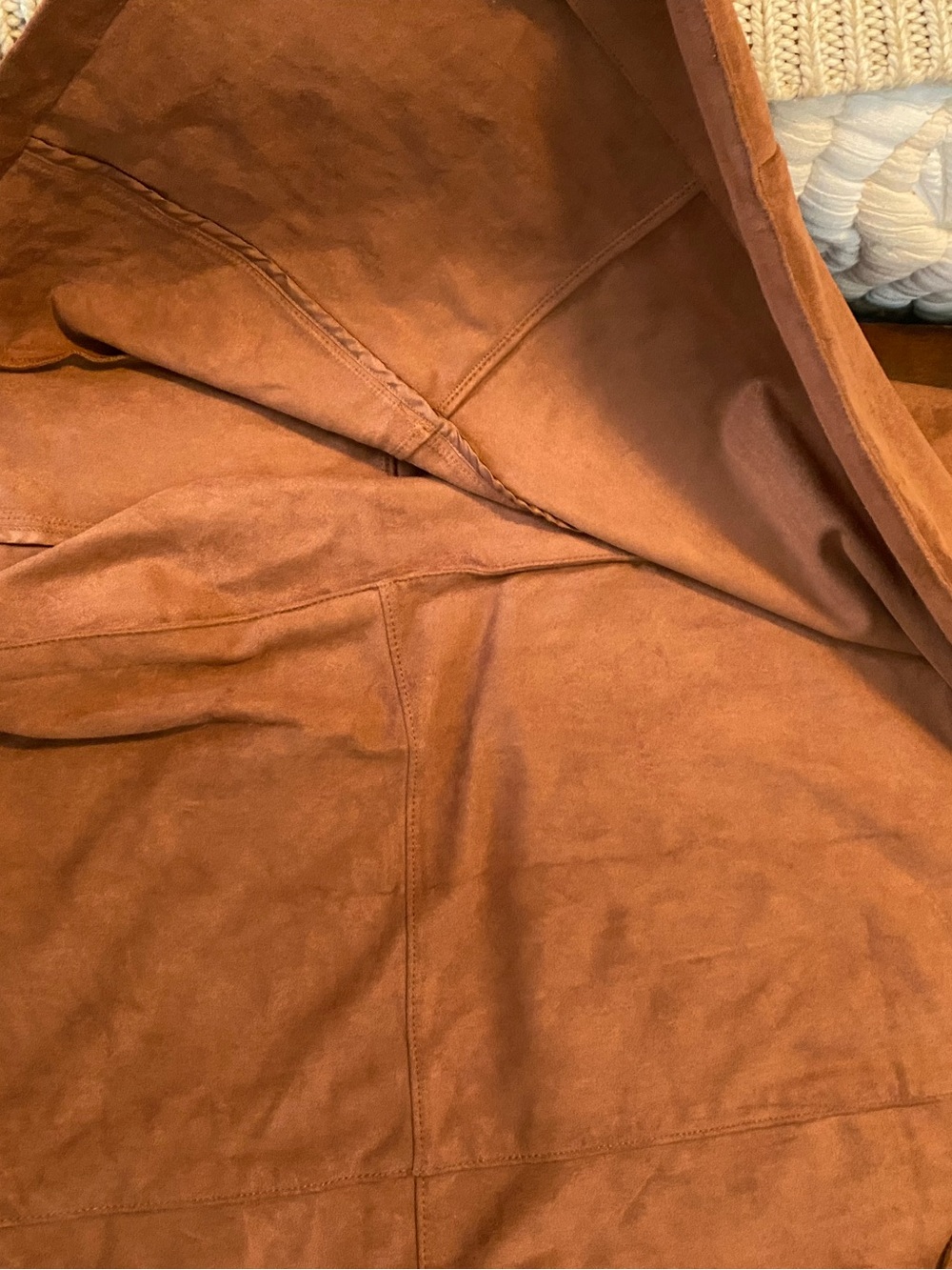 Anthropologie Rust Tie-Waist Faux Suede Midi Skirt - Picture 4 of 4